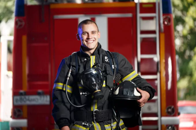 Firefighter in uniform